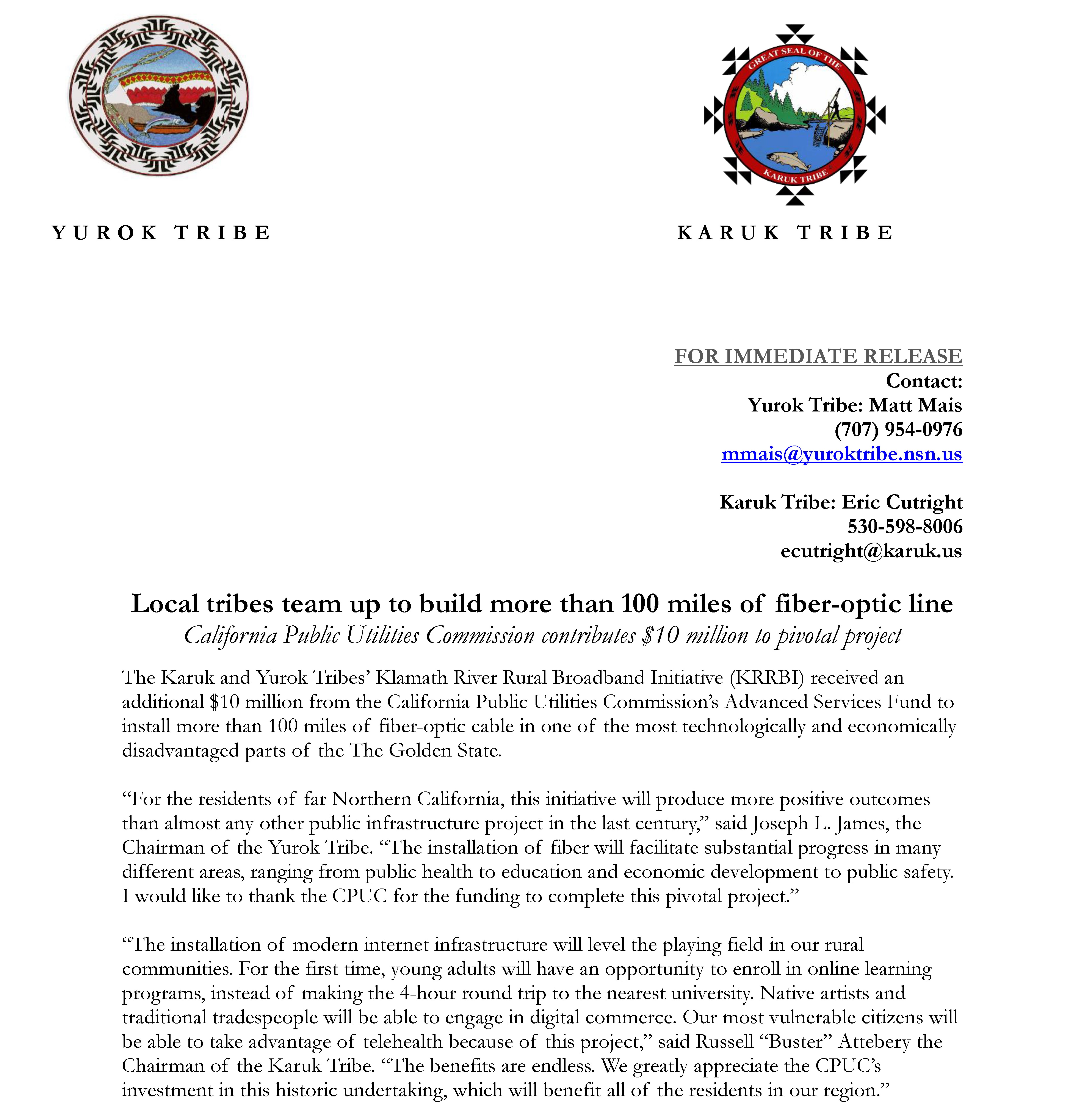 Press release KRRBI Karuk Yurok Page 1