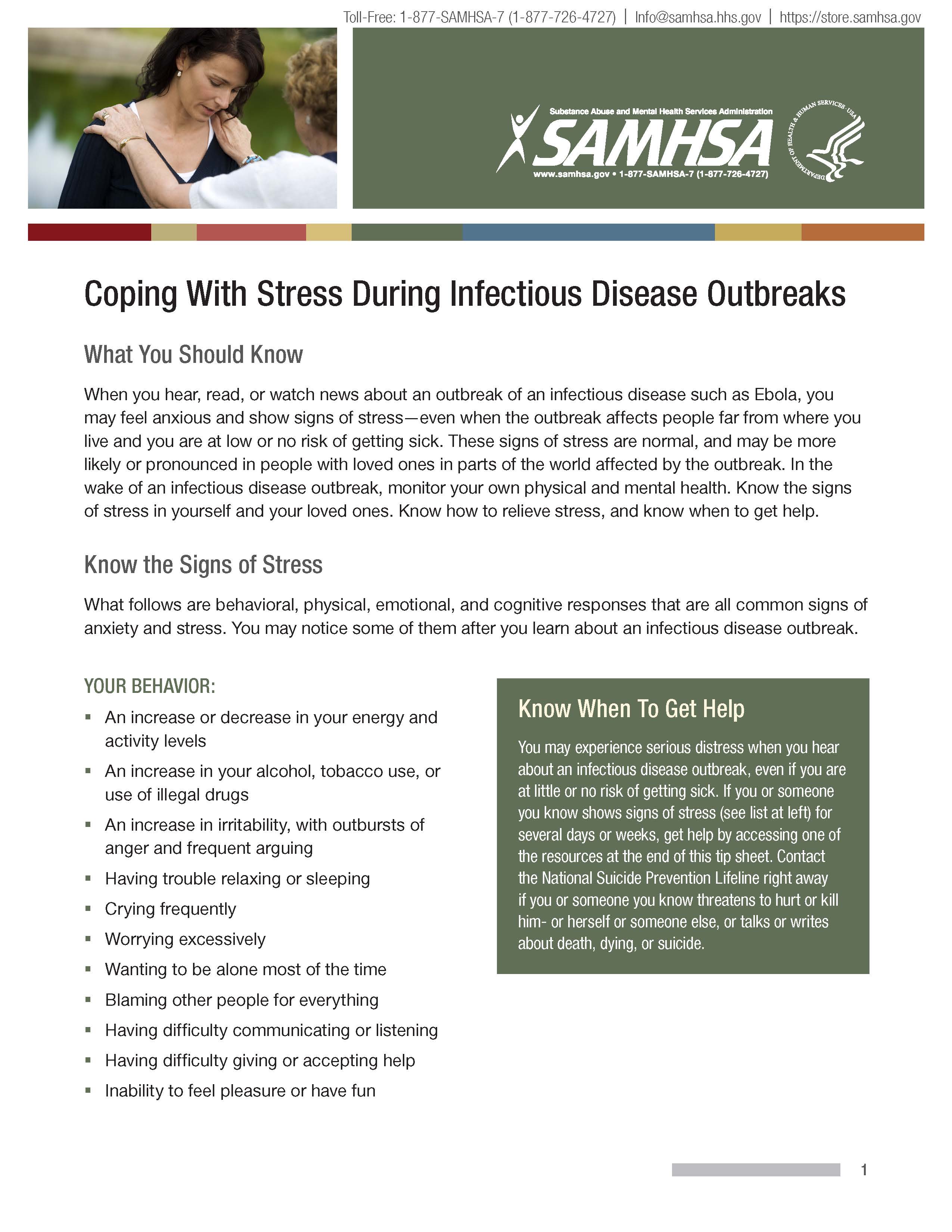 Coping with stress during an outbreak Page 1